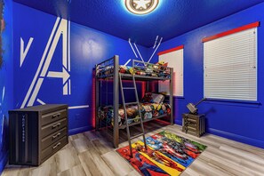 Avengers theme room. Twin size bunk bed 