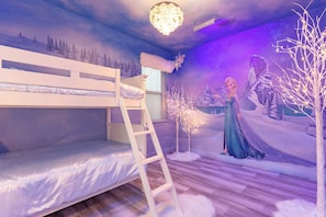 Frozen theme room. Twin size bunk bed
