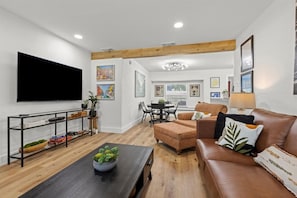 Living Room with 65'' Smart Roku TV