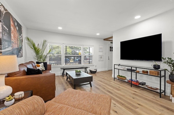 Living Room with 65'' Smart Roku TV