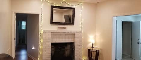 fireplace with ambiance lighting