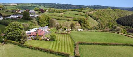 West Hollowcombe Farm & Cottages from above