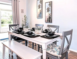 Dining Room with lake view and direct Access to the outdoor patio.