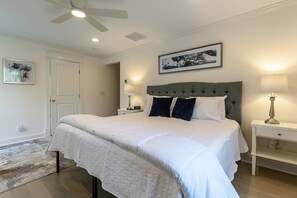 The beautifully-appointed en-suite King bedroom on the 2nd floor.