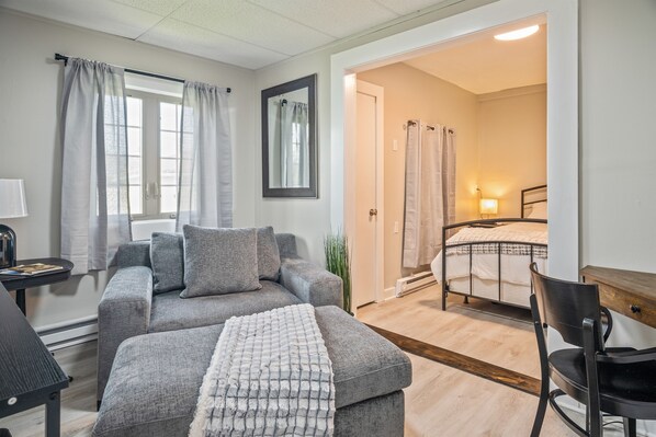 Our cozy living room is right beside the bedroom.