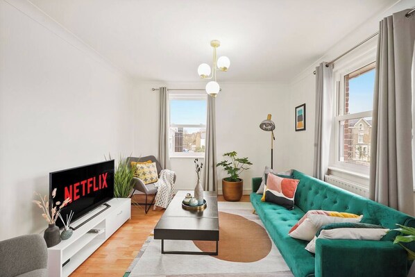 Living space with one sofa bed
