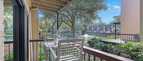 wrap-around deck with lagoon view