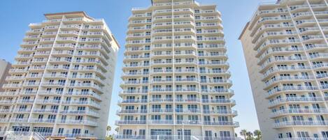 The 3 towers of the Summerwinds Resort - condo is located in the center tower
