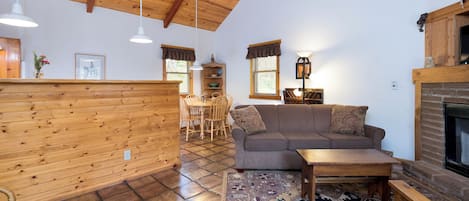 Living room with a pull out sofa bed