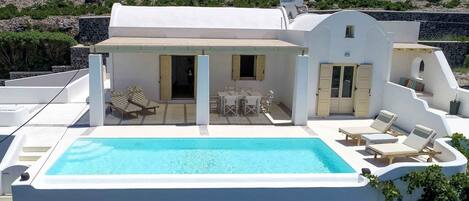 Charming Santorini Villa | 3 Bedrooms | Longina Villa | Private Pool & Wonderful Country Views | Pyrgos by Villamore