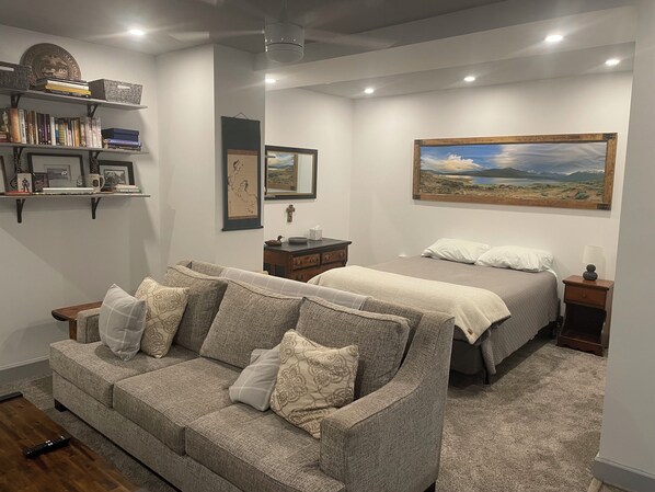Open floor plan for bedroom/living room.