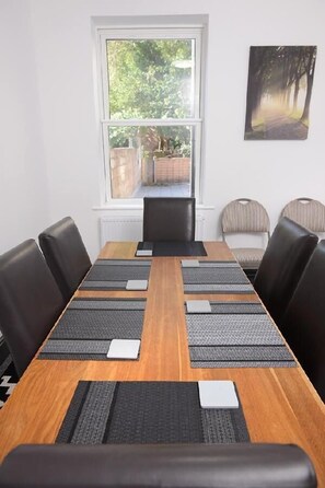 Dining area with seating for six