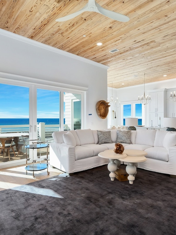 Spacious living room with plenty of seating for relaxing and gathering