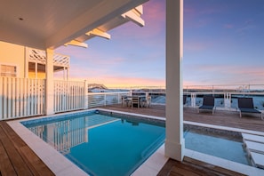 Enjoy sunny days in the inviting pool area