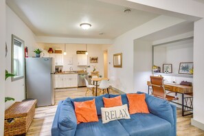Living Area | Smart TV w/ Cable | Laptop Workspace