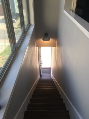 The stairs from the living room. 