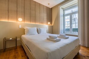 Our luminous bedroom with a queen-sized bed. #cozy #lisbon #home