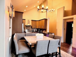 dining table and kitchen view