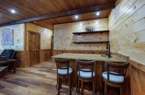 Entertain with a built in bar downstairs.