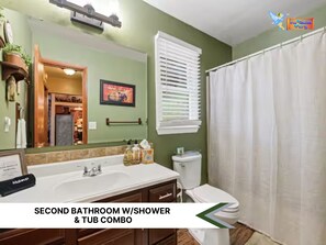 Second Bathroom w/Shower & Tub Combo 