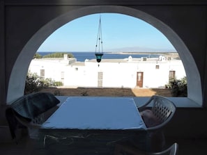 Balcony table and view