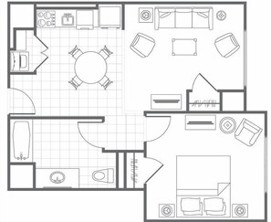 1 Bedroom (Guest of a 3 Bd)