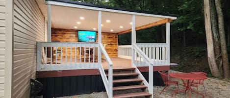 Fully functional covered back patio!