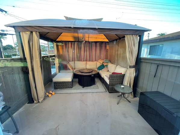 Gazebo with fire pit