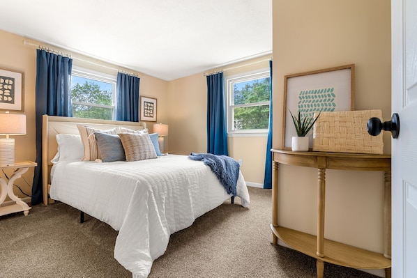 Experience a restful night's sleep in this thoughtfully decorated room