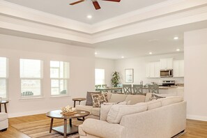 Living Room with View onto Screened Porch