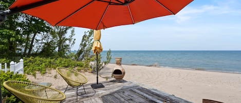 Deck overlooking Lake huron