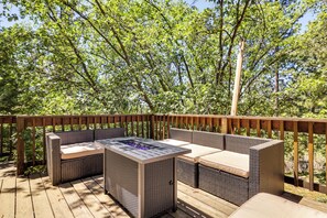 Deck | Seating & Dining | Gas Grill | Forested Views