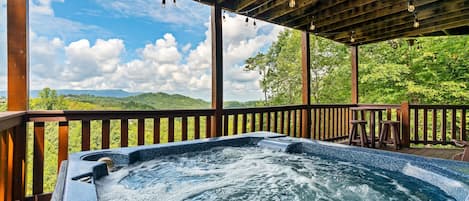 Views from the hot tub on the lower deck.
