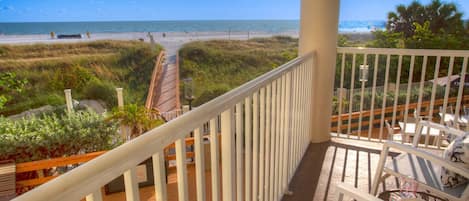 Direct Beachfront Balcony with Large Seating Area and Stunning Views of the Gulf of Mexico