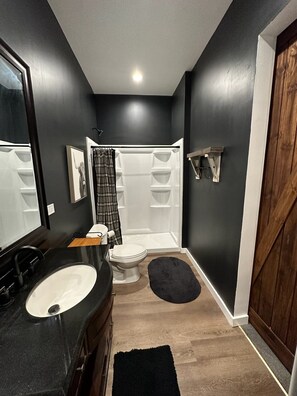 {BATHROOM} Walk in shower.