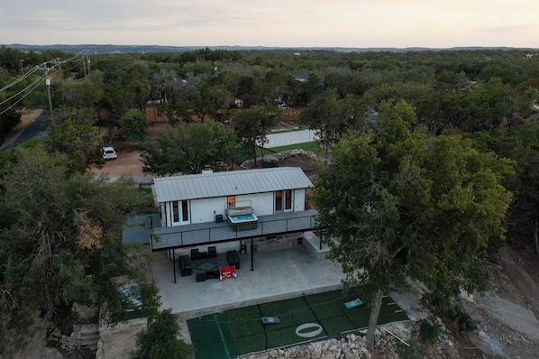 Start or end the night in the hot tub looking out at Lake Travis 