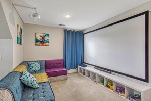 130 Inch Projection Screen with Roku and PS4 Gaming Station!