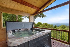 Relax in the Hot Tub on the Covered Deck