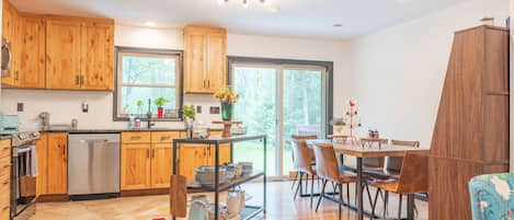 View of kitchen and dining area