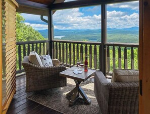 Did we already mention the lake and mountain views? Enjoy soaking this beautiful scene  in over morning coffee or a glass of wine in the evening.