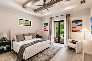 Master Bedroom, Private Pool Access, Reading Nook.