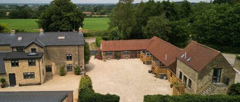 The cottages and countryside surrounding Farmyard Cottage, Wiltshire