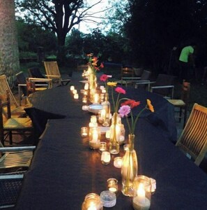 Outdoor banquet area