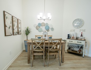 Dining table with seating for 4, Coffee and Wine Bar