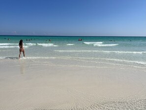 Emerald water and white sand down at the beach