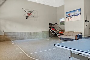 Welcome to the game room in the garage!