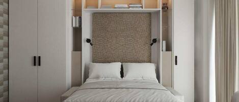 Have a good night sleep at our Queen- sized Murphy bed