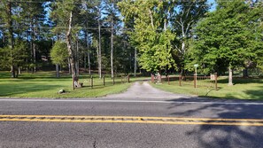 Password coded gated entrance to the estate