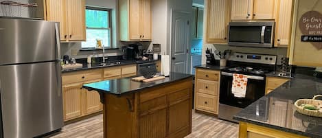 Full Stocked Kitchen with Stainless Steel Appliances, Coffee and Tea Stations