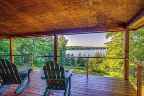 Wraparound Porch | Lake View | Rocking Adirondack Chairs